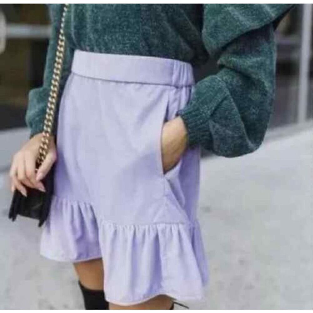 J. Crew Womens Size Mec Skirt Peplum Mini Velvet Thistle Purple Lavender